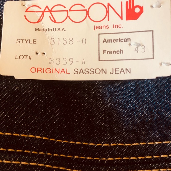 Vintage Dead Stock 70’s 80’s SASSON Denim Jeans - Picture 13 of 14